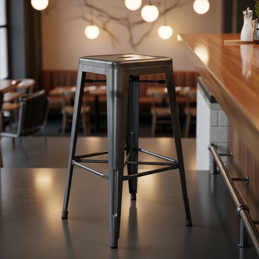 Cafe ve Restoranlar İçin Kataforezli Tolix Bar Taburesi