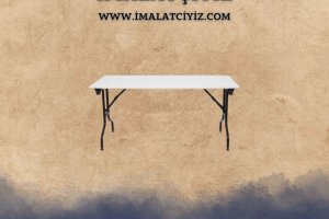 Banket Masa Modelleri - Metal veya ahşap çerçeve, dayanıklı tabla yüzeyi, yuvarlak veya dikdörtgen seçenekler, etkinlik ve toplantı alanlarına uygun.