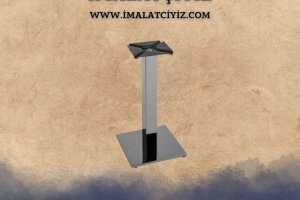 Kare Paslanmaz Ayaklar - Paslanmaz çelik konstrüksiyon, kare profil, sabit veya ayarlanabilir yük taşıma kapasitesi ile modern masa destek ayağı.