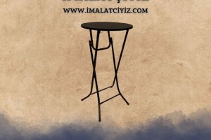 Katlanır Bistro Masa - Hafif metal veya ahşap çerçeve, katlanabilir mekanizma, yuvarlak veya kare tabla seçenekli bistro masası.