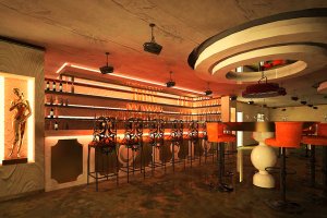 LED Aydınlatmalı Banko - Entegre LED ışıklarla donatılmış bar bankosu, gece mekanlarına estetik ve fonksiyonellik katar.