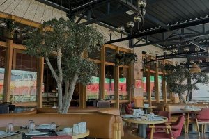 Saint-Agreve Doğal Cafe - Saint-Agreve köyünde, doğal malzemelerle tasarlanmış bir cafe, tercih edilen proje.