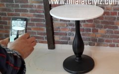 damla ayakli mermer masa