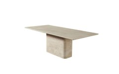 Travertino Mermer Masa - Doğal desenli Travertino mermer masalar ile mekanlarınıza sıcak ve doğal bir görünüm.