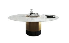 Emperador Mermer Masa - Kahverengi tonlu Emperador mermer masalar ile lüks ve sofistike bir dekor yaratın.