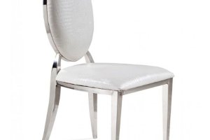 Beyaz Minderli Paslanmaz Sandalye - Konforlu minderleri ve şık beyaz tasarımıyla mekanlara modern bir dokunuş sağlar.
 