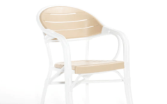 Bamboo Rattan Plastik Sandalye - Bambuyu andıran plastik sandalye, iç ve dış mekanlar için kullanışlıdır.