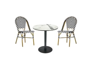 Yuvarlak Compact Masa Takımı - Yuvarlak compact laminat masa ve sandalyeler, modern tasarımı ve dayanıklı yapısıyla mekanlarda öne çıkar