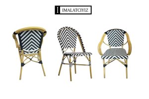 Rattan Desenli Sandalye - Rattan desenli sandalye, hafif ve dayanıklı yapısıyla kafe ve teraslarda şık kullanım sunar.