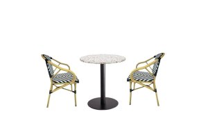 Rattan Cafe Masa Takımı - Rattan masa ve sandalyeler, hafif ve dayanıklı yapısıyla kafe ve teraslarda şık kullanım sağlar.